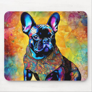 Belo Bulldog Francês "Frenchie" Colorido Mousepad