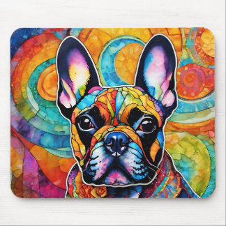 Belo Bulldog Francês "Frenchie" Colorido Mousepad