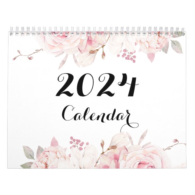 Belo Calendário de Parede Floral 2024 (Capa)