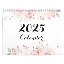 Belo Calendário de Parede Floral 2025