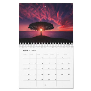 Belo calendário de Pôrs do sol