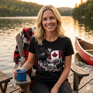 Belo Canadá. Bandeira canadense. Alce canadense.