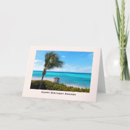 Belo cartão de aniversário de palmeira tropical ve