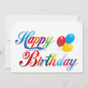 belo cartão de aniversário feliz e de cor