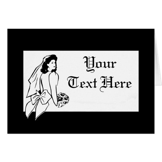 Belo Cartão de Casamento de Noiva (Frente Horizontal)