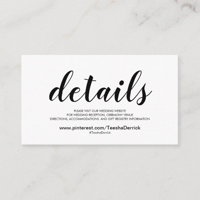 Belo Cartão de Gabinete de Detalhes do Site de Cas (Frente)