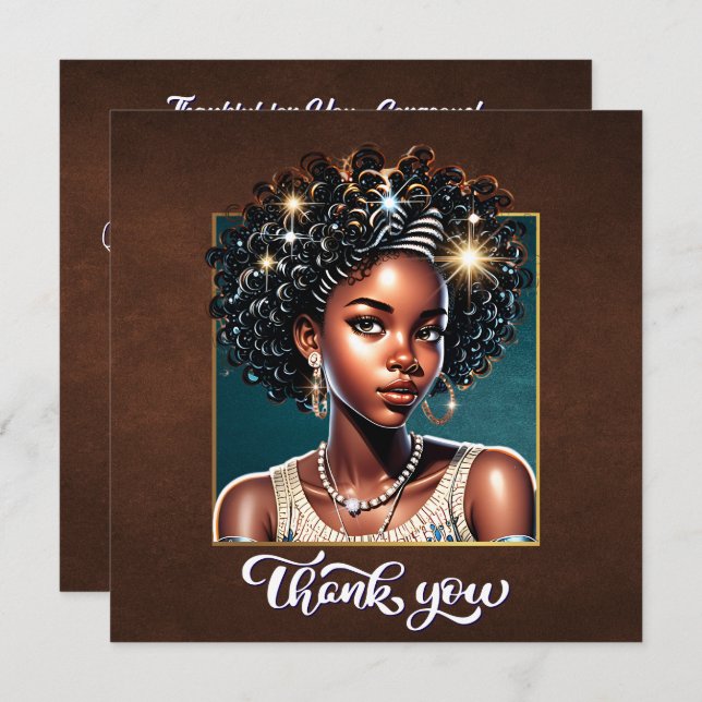 Belo Cartão de Gratidão De Menina (Frente/Verso)