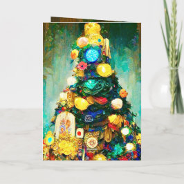 Belo cartão de Natal rico estilo Klimt