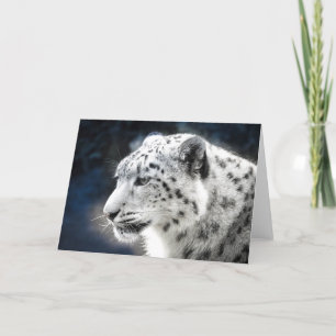 Belo Cartão de Saudação do Leopardo da Neve