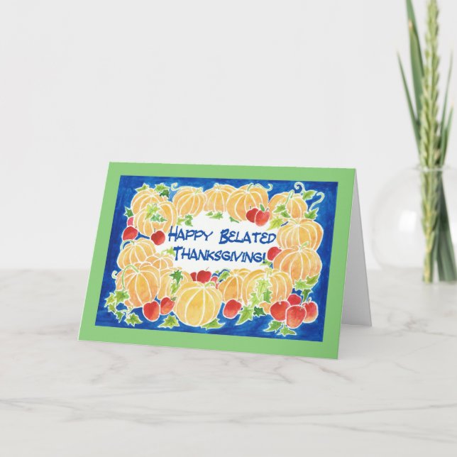 Belo Cartão de Saudação Pumpkins de Ação de Graças (Frente)