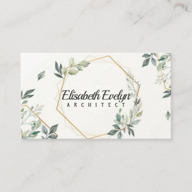 Belo cartão floral com ouro (Frente)