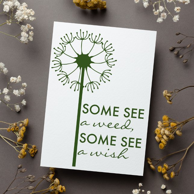Belo Cartão Inspirador Dandelion ( This card is actually about inspiration, hope and being optimistic. Featuring an inspiring quote.)