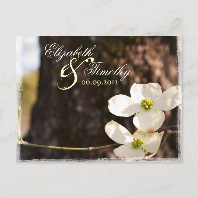 Belo cartão postal Christian Dogwood RSVP v2 (Frente)