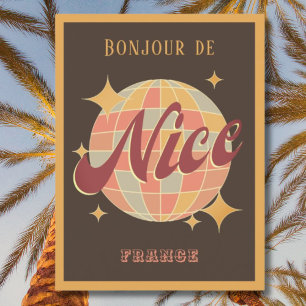 Belo cartão postal da Nizza City France Retro Vint