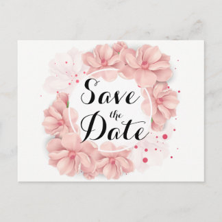 Belo Cartão Postal Save The Date Floral