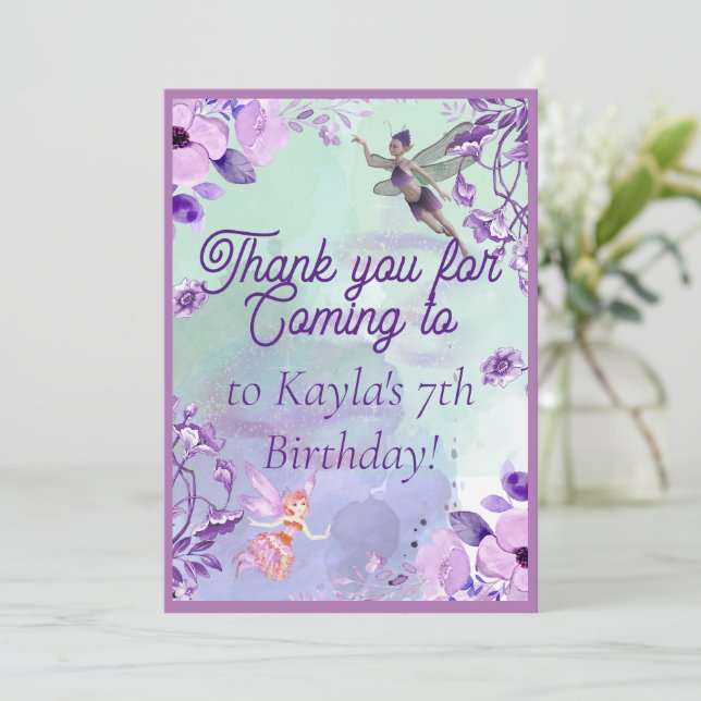 Belo Cartões de agradecimentos de Púrpura de Lama (Em pé/Frente)
