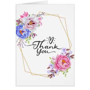 Belo Cartões de agradecimentos Geométrico Floral