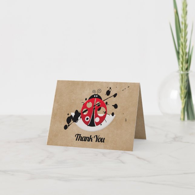 Belo Cartões de agradecimentos Ladybug (Frente)