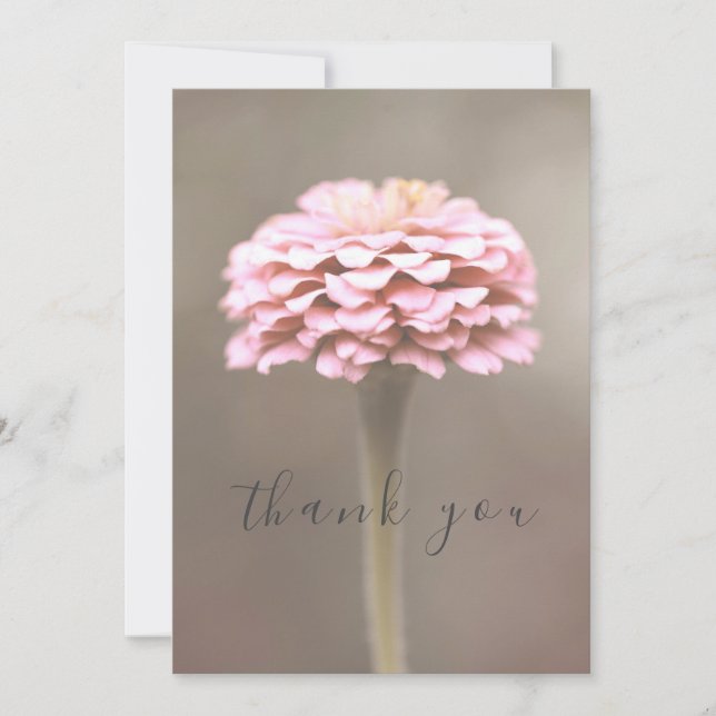 Belo Cartões de agradecimentos plano da Flor Rosa- (Frente)