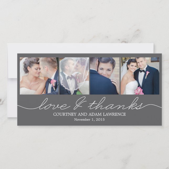 Belo Casamento Escrevendo - Cartões - Cinzas (Frente)