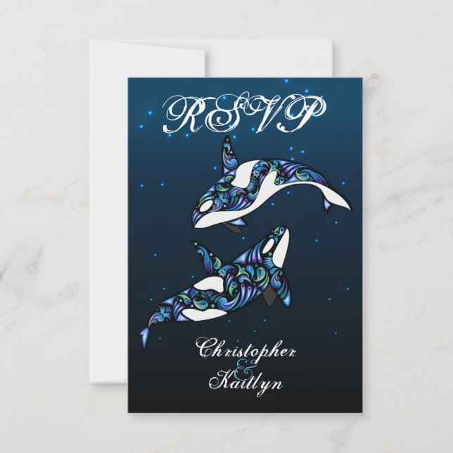 Belo Casamento Orca Whales Beach RSVP (Frente)