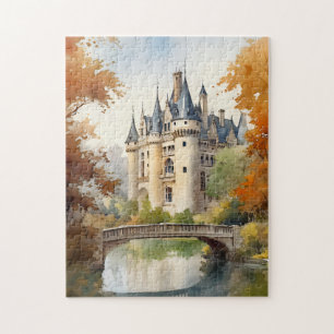 Belo Castelo de Watercolor Quebra-cabeça