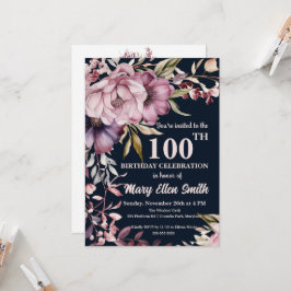 Belo Convite à Celebração de Aniversário Floral