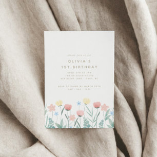 Belo Convite de Aniversário para Buquê de Flor Sel