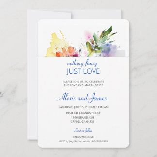 Belo convite de casamento em aquarela elegante