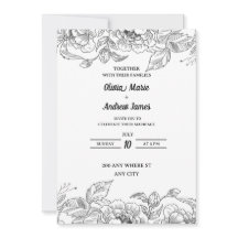 belo convite de casamento floral elegante