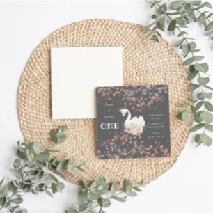 Belo Convite para Cartão de Aniversário Swan