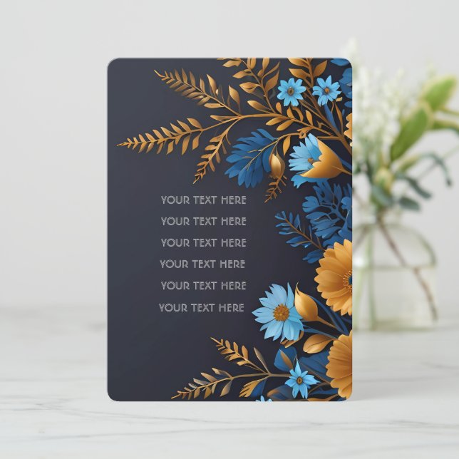 Belo design de convite de casamento elegante (Em pé/Frente)