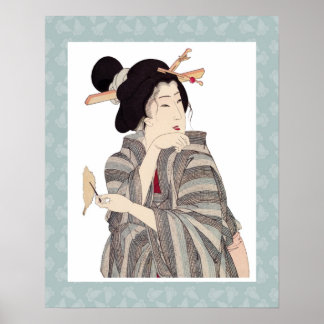 Belo Design de Poster de Arte Geisha Japonês