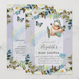 Belo divertimento Piloto Bebês Chás Convites