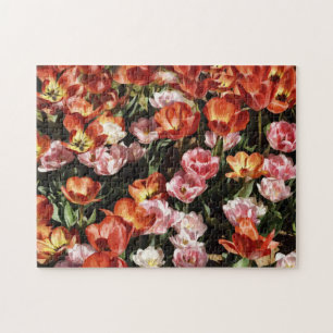 Belo e Artsy Tulip Flowers Quebra-cabeça
