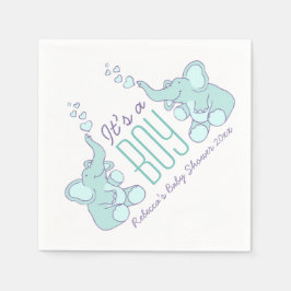 Belo Elefante azul chamado guardanapo chá de frald