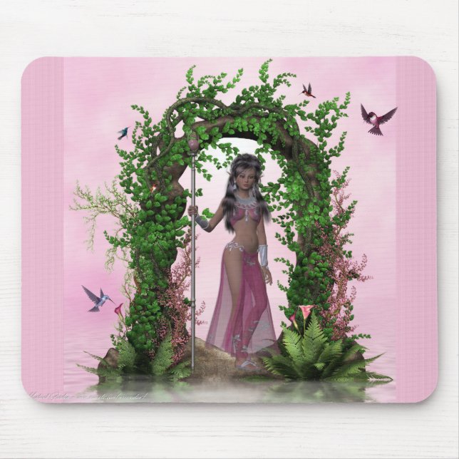Belo Elf rosa sob um Mousepad de Arco (Frente)