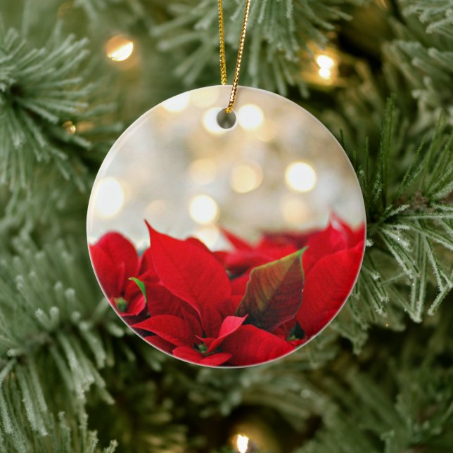 Belo Enfeites de natal de Poinsettias Vermelhas (Árvore)