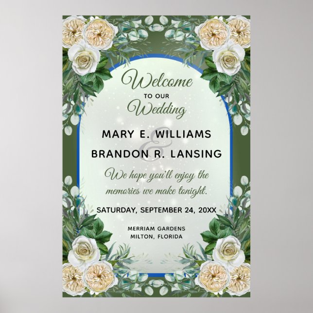 Belo Floral 24"x36" Poster de Boas-vindas (Verde) (Frente)