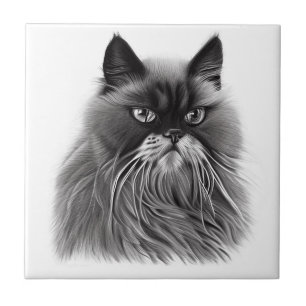 Belo Gato Persa Preto e Branco