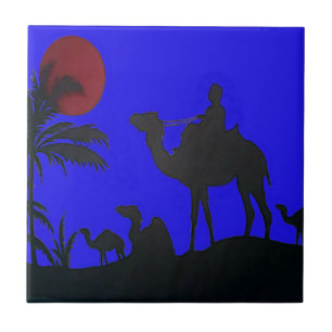 Belo Impressão de Arte Sunset Camel Safari