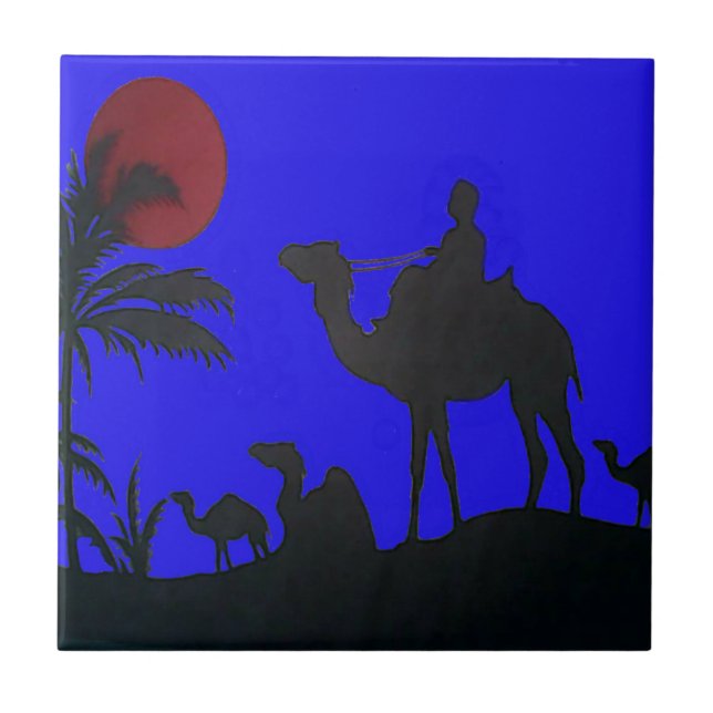 Belo Impressão de Arte Sunset Camel Safari (Frente)