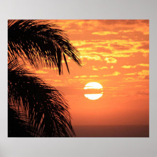 Belo Impressão de Poster sunset havaiano