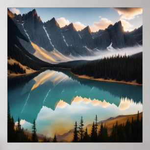 Belo lago de montanha Poster