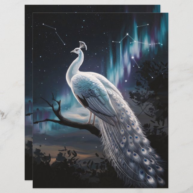 Belo Livro Cênico Pavão Branco (Frente/Verso)