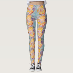 Belo Mar Peixe - Leggings de Pintura de Cores Aquá