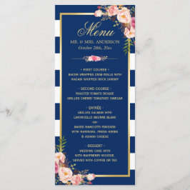 Belo Marinho Floral Blue Striped Menu