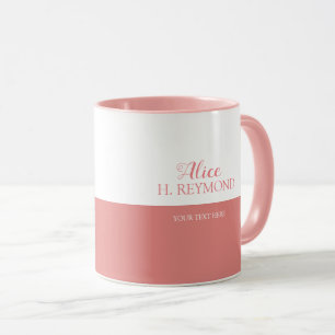 belo meio rosa e caneca branca personalizada com n