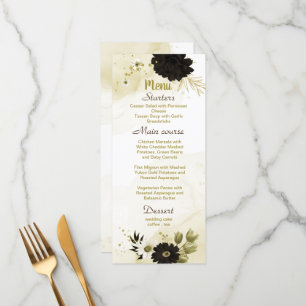 belo menu de casamento floral de marfim marrom