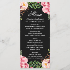 Belo Menu de Casamento Floral Rosa Romântico